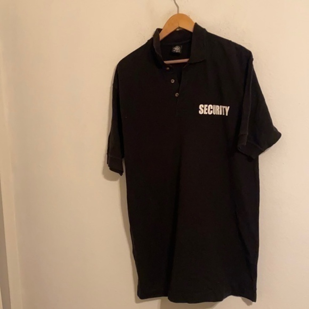 VINTAGE SECURITY BLACK SHORT SLEEVE POLO XL